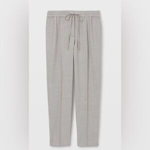 Club Monaco Tailored Track Pants Sz 12 Gray Elastic Waist Cuffed Hem Crease
